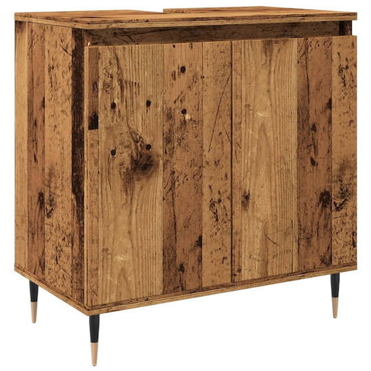 vidaXL Countertop without Sink L58xW33xH60cm Old Wood