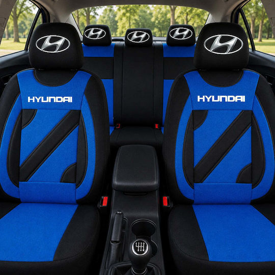 Set Universal Nero Blue Custom Seat Covers Hyundai