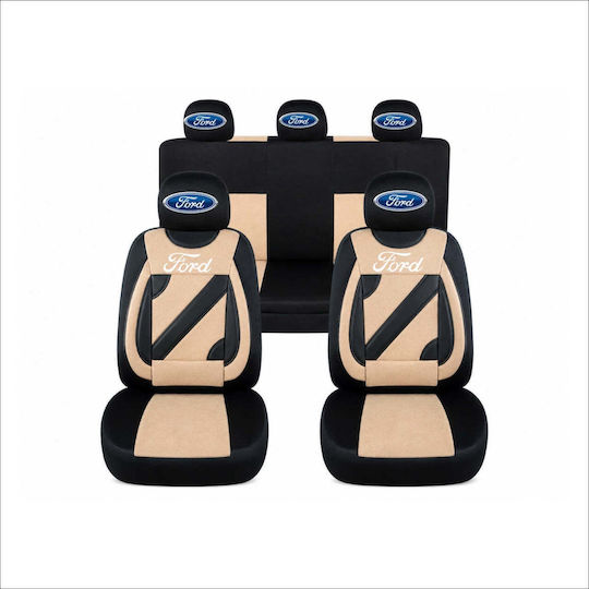 Set Custom Universal Nero Beige Seat Covers Ford