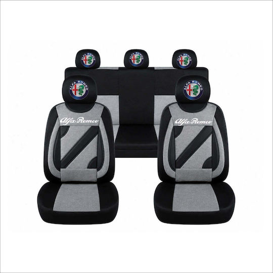 Set Universal Nero Grey Personalized Seat Covers Alfa Romeo