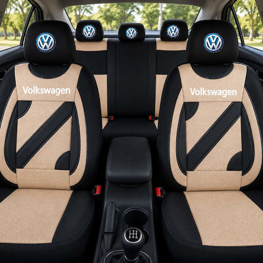 Set Universal Nero Beige Personalized Seat Covers Volkswagen