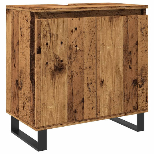 vidaXL Countertop without Sink L58xW33xH60cm Old Wood