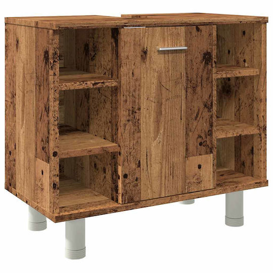 vidaXL Cabinet Countertop with Sink L60xW32xH53.5cm Old Wood