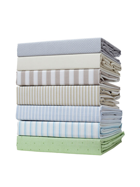 Viopros Set Single Bed Sheets 160x270cm Green 3 Pieces