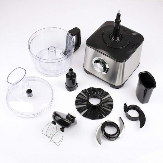 Girmi Food Processor 600W with 1.2L Bowl and Blender Jug Silver