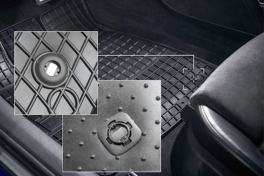 Rubber Car Mats Honda Cr-v Iv Suv 2011-2018 Black Fitted