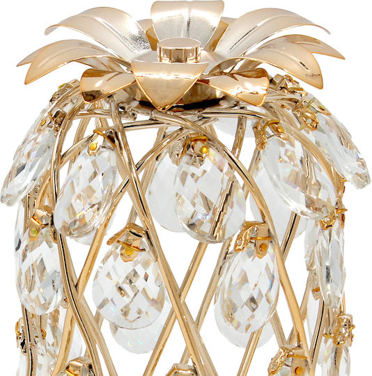 Metallisches Tischdekoration Φ12χ22 Aus Ananas Goldene Kristalle Keskor 43303 Metallisches Tischdekoration Φ12χ22 Aus Ananas Goldene Kristalle Keskor 43303