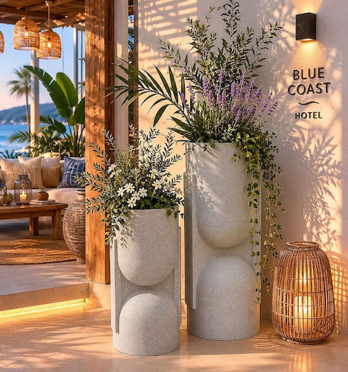 Dekorative Vase Aus Polyurethan Grau Φ39xΥ110cm