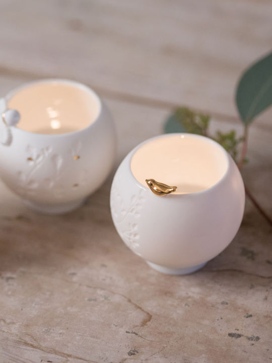 Raeder Porcelain Candle Holder Suitable for Tealights in White Colour 6.5x6.5x7cm