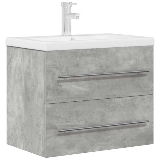 vidaXL Countertop with Sink L60xW48xH38.5cm Concrete Grey, Grey