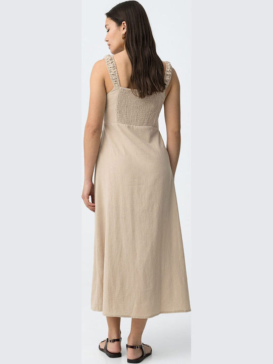 Sommer Maxi Damenkleid Beige