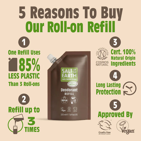 Salt of the Earth Oud & Bergamot Φυσικό Αποσμητικό Refill 225ml