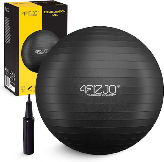 4FIZJO Μπάλα Pilates 55cm σε Μαύρο Χρώμα