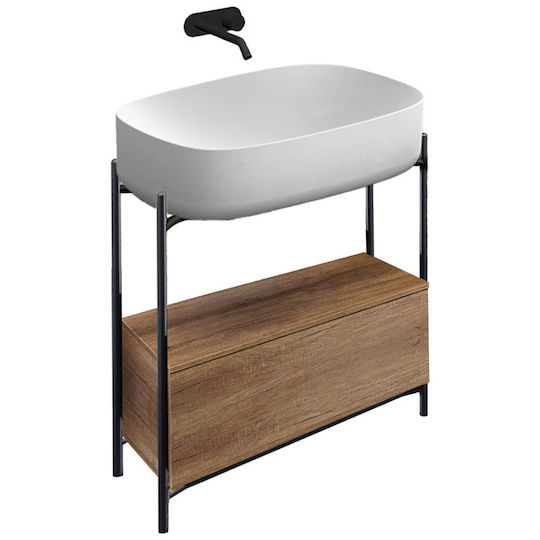 Scarabeo Blat cu Lavoar L74xW43xH90cm Negru