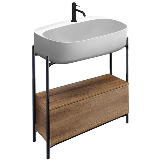 Scarabeo Blat cu Lavoar L74xW43xH90cm Negru