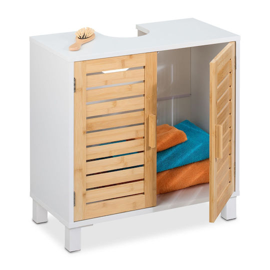 Relaxdays Badezimmer Waschtisch-Einheit Ohne Waschbecken M60xT32xH60cm Weiß Relaxdays Badezimmer Waschtisch-Einheit Ohne Waschbecken M60xT32xH60cm Weiß