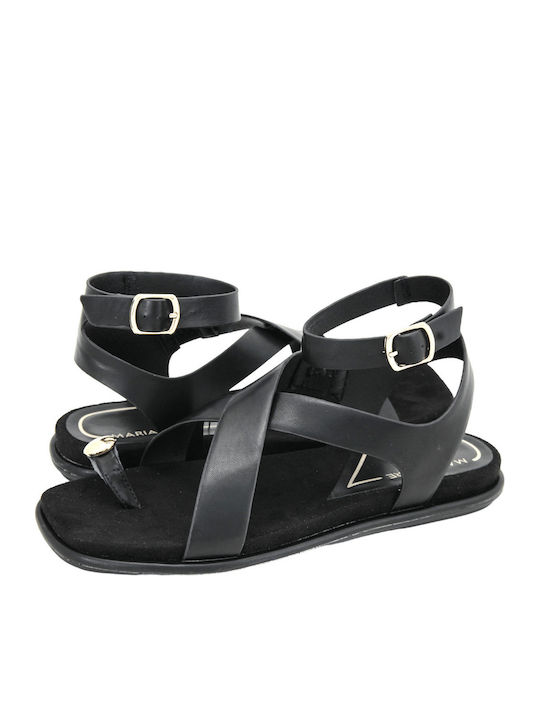 Flache Sandalen Für Damen Schwarz