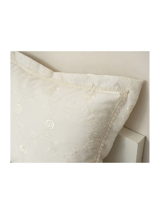 Viopros Viopros Coverlets Super King Microfiber Ecru 240x250cm 3 Pieces