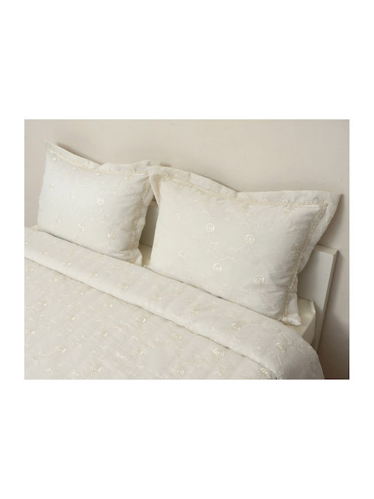 Viopros Viopros Coverlets Super King Microfiber Ecru 240x250cm 3 Pieces
