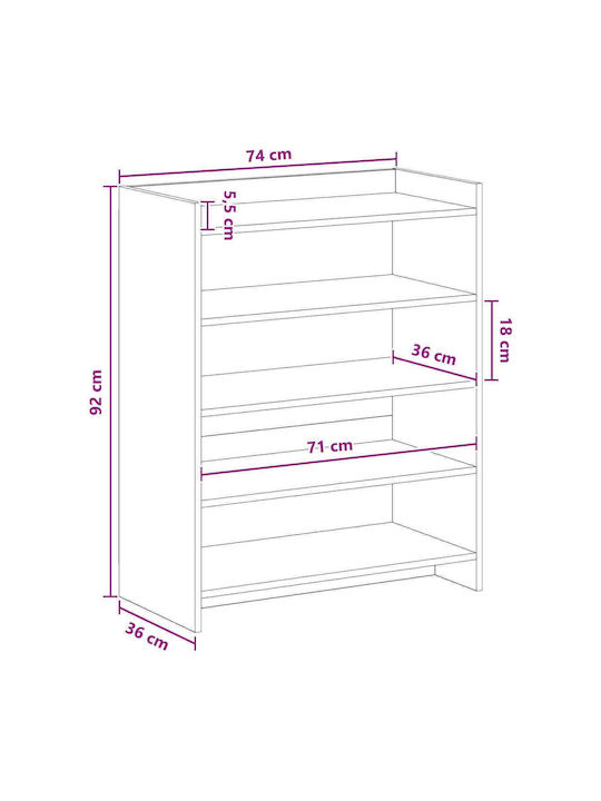 Wooden Shoe Organizer 73.5x36x92cm