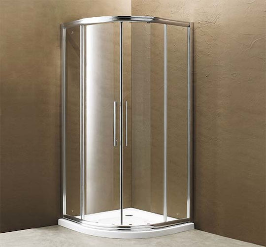 Karag New Flora 200 Καμπίνα Ντουζιέρας Ημικυκλική με Συρόμενη Πόρτα 90x90x170cm Clear Glass Karag New Flora 200 Καμπίνα Ντουζιέρας Ημικυκλική με Συρόμενη Πόρτα 90x90x170cm Clear Glass