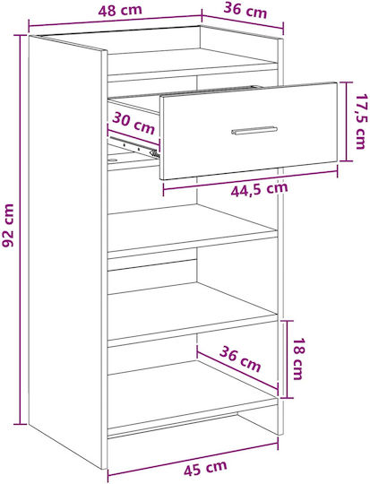 vidaXL Schuhorganisatoren aus Spanplatte 48x36x92cm
