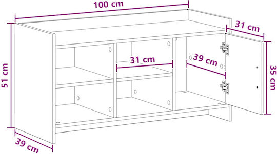 vidaXL Schuhorganisatoren aus Spanplatte 100x39.5x51cm