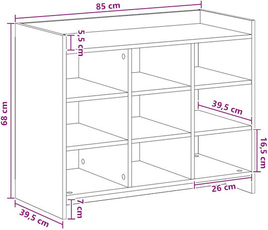vidaXL Schuhorganisator aus Spanplatte 85x39.5x70cm