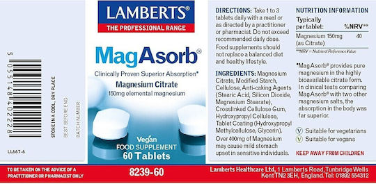 Lamberts MagAsorb 150mg 60 tabs