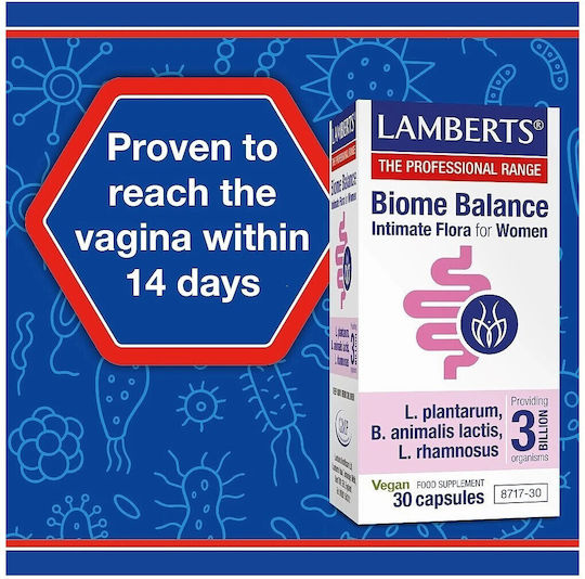 Lamberts Biome Balance Intimate Flora For Women Συμπλήρωμα με Προβιοτικά 30 φυτικές κάψουλες