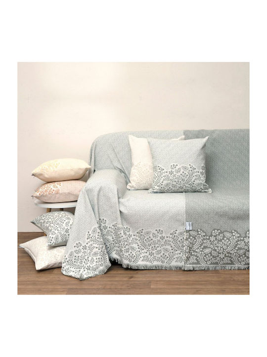 Anna Riska 1577 Sesselüberwurf Jacquard 180x150cm Olivegrün