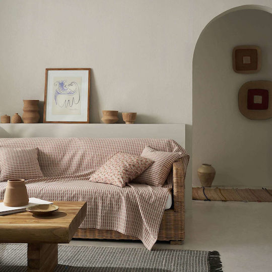 Gofis Home Elysia Jacquard Armchair Throw 180x180cm Dusty Rust