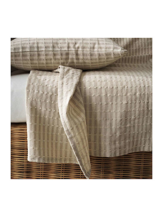 Gofis Home Elysia Sofa Throw 2 Seater 180x250cm Silver Hemp Beige