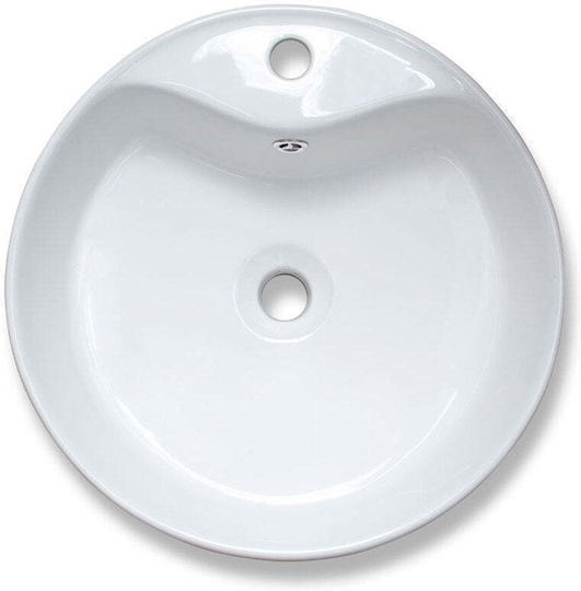 Inter Ceramic Aufgesetztes Waschbecken Porzellan 46.5x46.5x17cm White