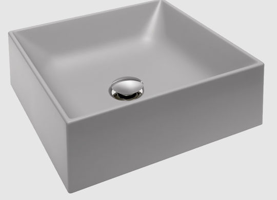 Turtl Επικαθήμενος Νιπτήρας Πορσελάνης 40x40cm Turtl Επικαθήμενος Νιπτήρας Πορσελάνης 40x40cm