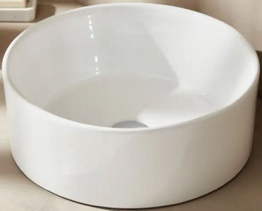 Tema Επικαθήμενος Νιπτήρας Πορσελάνης 40.5x40.5x15cm Λευκός Tema Επικαθήμενος Νιπτήρας Πορσελάνης 40.5x40.5x15cm Λευκός