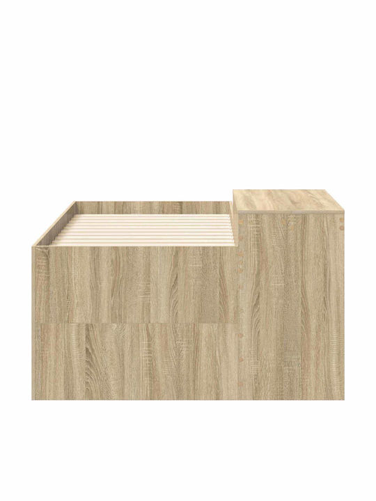 Kinderbett Hochbett Einzeln mit Schreibtisch Beige