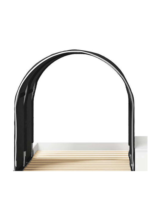 Kinderbett Hochbett Einzel mit Schreibtisch Schwarz