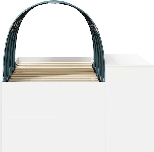 Kids Single Bed with Desk Light Blue