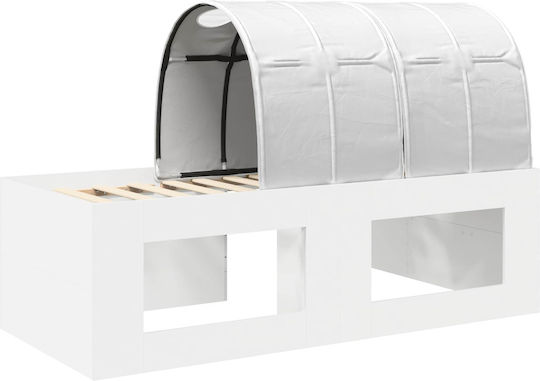 Kids Bed Loft Single with Desk White