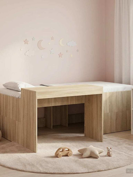 Kinderbett Hochbett Einzeln mit Schreibtisch Beige