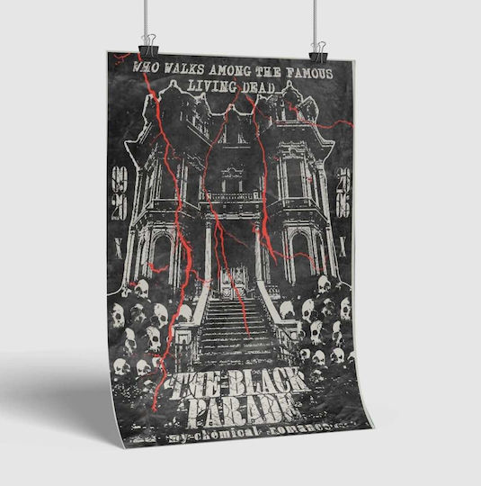 Music Poster My Chemical Romance Ms035 40cm X 50cm Μαύρη Ξύλινη Κορνίζα
