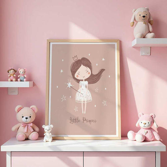 Παιδικό Κάδρο Little Princess με Μαύρη Κορνίζα από Ξύλο 40x50εκ.
