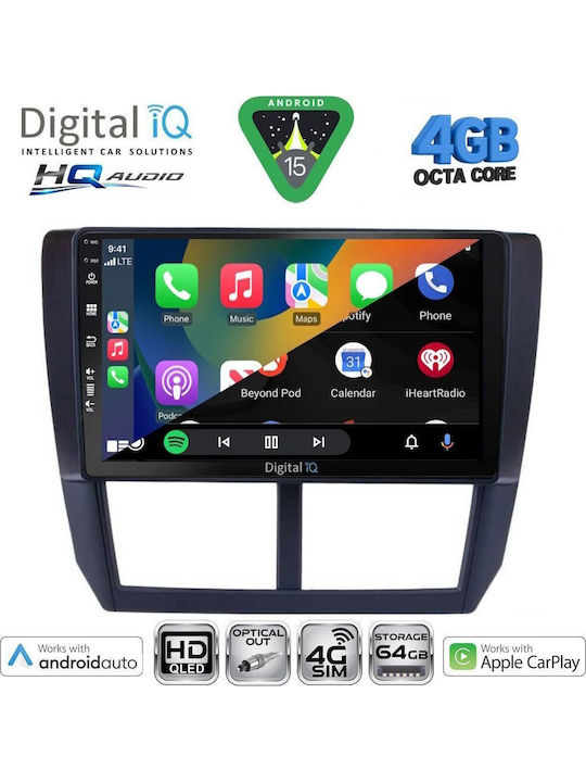 Digital IQ Car Audio System for Subaru Forester 2002-2008 Bluetooth USB WiFi GPS Apple CarPlay Android Auto with 9" Touch Screen