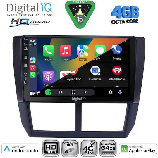 Digital IQ Ηχοσύστημα Αυτοκινήτου για Subaru Forester 2002-2008 (Bluetooth/USB/WiFi/GPS/Apple-Carplay/Android-Auto) με Οθόνη Αφής 9"