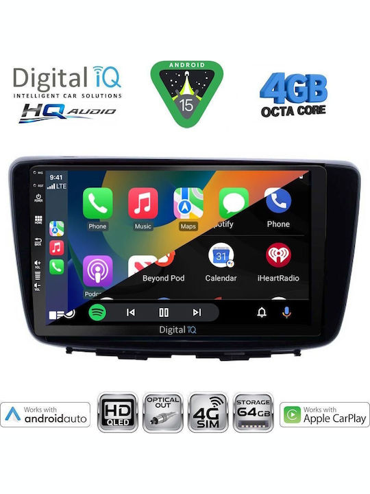 Digital IQ Car Audio System for Suzuki Alto Nissan Pixo 2009-2014 Bluetooth USB WiFi GPS Apple CarPlay Android Auto with 9" Touch Screen