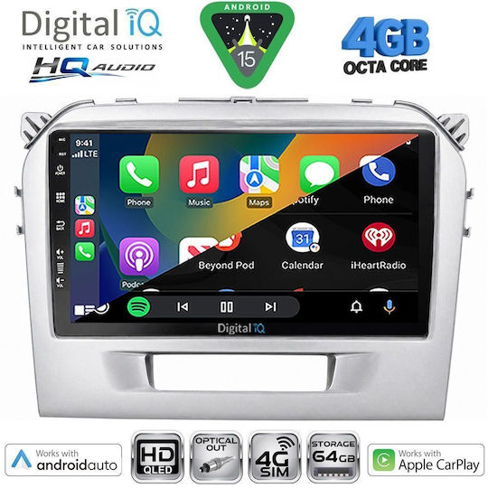 Digital IQ Ηχοσύστημα Αυτοκινήτου για Suzuki Vitara 2016-2022 (Bluetooth/USB/WiFi/GPS/Apple-Carplay/Android-Auto) με Οθόνη Αφής 9"