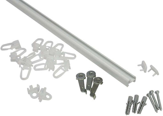 Șine Pentru Perdele Sens Unic Din Aluminiu În Culoare Albă 210 Cm
