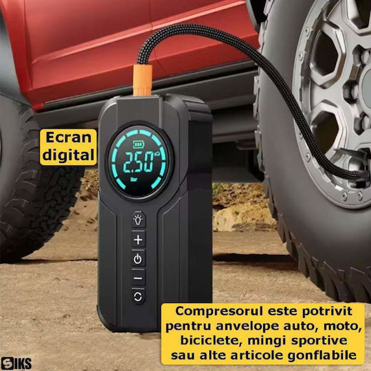 Starter Portabil Baterie Auto și Motocicletă 6000mAh cu Bancă de Alimentare USB Pompă Obiectiv 12V