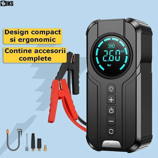 Starter Portabil Baterie Auto și Motocicletă 6000mAh cu Bancă de Alimentare USB Pompă Obiectiv 12V